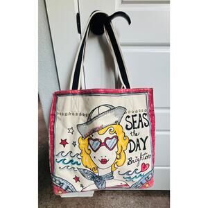 BRIGHTON SAIL AWAY CANVAS BEACH BAG EUC